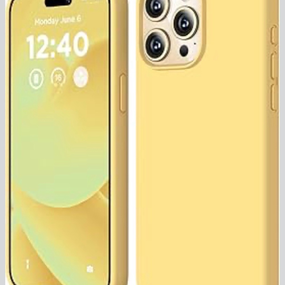 Yellow Silicone Phone Case for iPhone 15 Pro Max